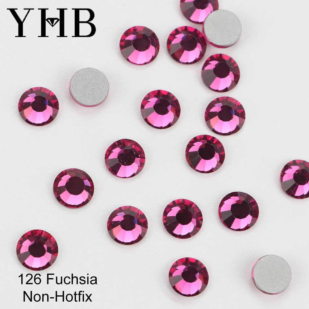 YHB 101-133Cold Fixation Crystal Cristales Flatback Silver Back Non Hotfix Rhinestones For Bags Shoes Garment Phone DIY Nail Art
