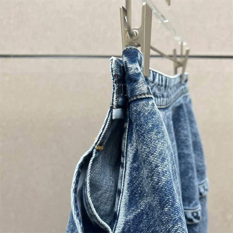 Women's jeans New retro washed women's pants for summer 2025 y2k pure cotton straight leg pants Low waist loose wide leg pants