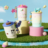 Stainless Steel Double Drink Insulated Cup Cartoon Leak-Proof Vacuum Straw Cup with Straw Vacuum Insulated Coffee Cup Travel