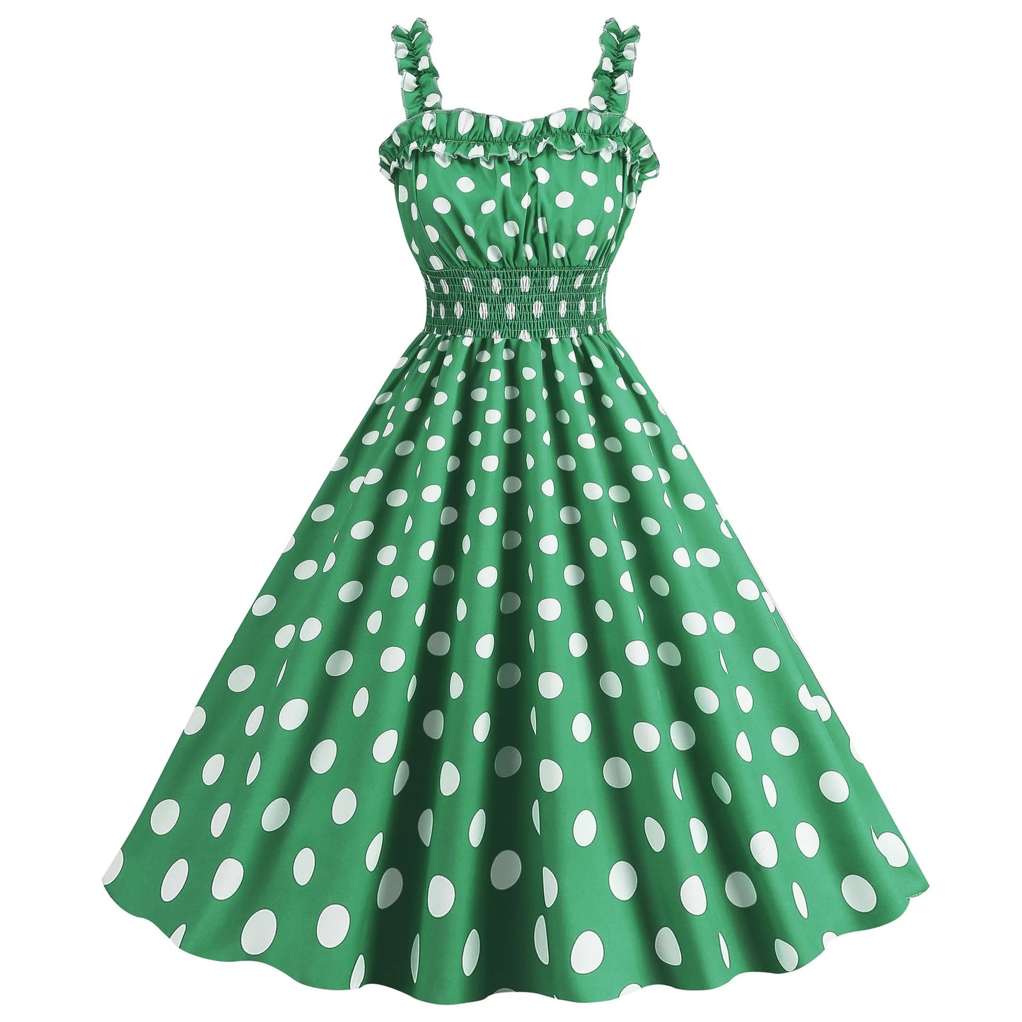 Elegant Women Pink Polka Dot Dress Summer Robe Hepburn 1950s 60s Vintage Sexy Halter Rockabilly Retro Party Dresses 2026 Vestido