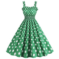 Elegant Women Pink Polka Dot Dress Summer Robe Hepburn 1950s 60s Vintage Sexy Halter Rockabilly Retro Party Dresses 2026 Vestido