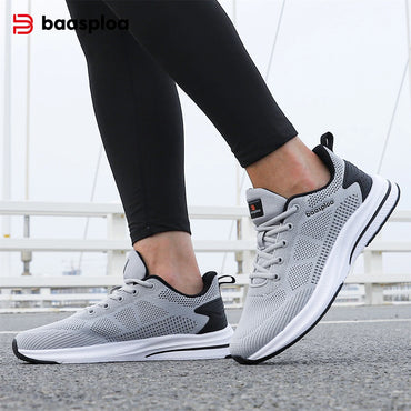 Baasploa Men Running Shoes Brand Mesh Breathable Casual Sneakers Male Lace-Up Comfort Lightweight Sport Shoes Non-Slip Outdoor