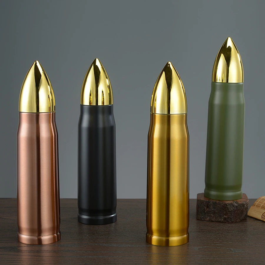 Stainless Steel Bullet Water Bottle 17oz Double Wall Vacuum Insulated Thermos Coffee Mug Insulated Flask for Hiking Traveling