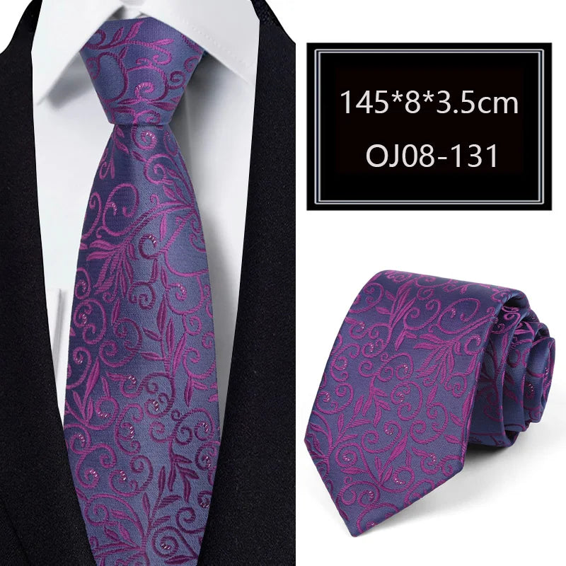 Luxury 56 Colors New Men's Tie Classic Floral Stripe Plaid 8cm Jacquard Neck Tie Necktie For Men Business Wedding Party