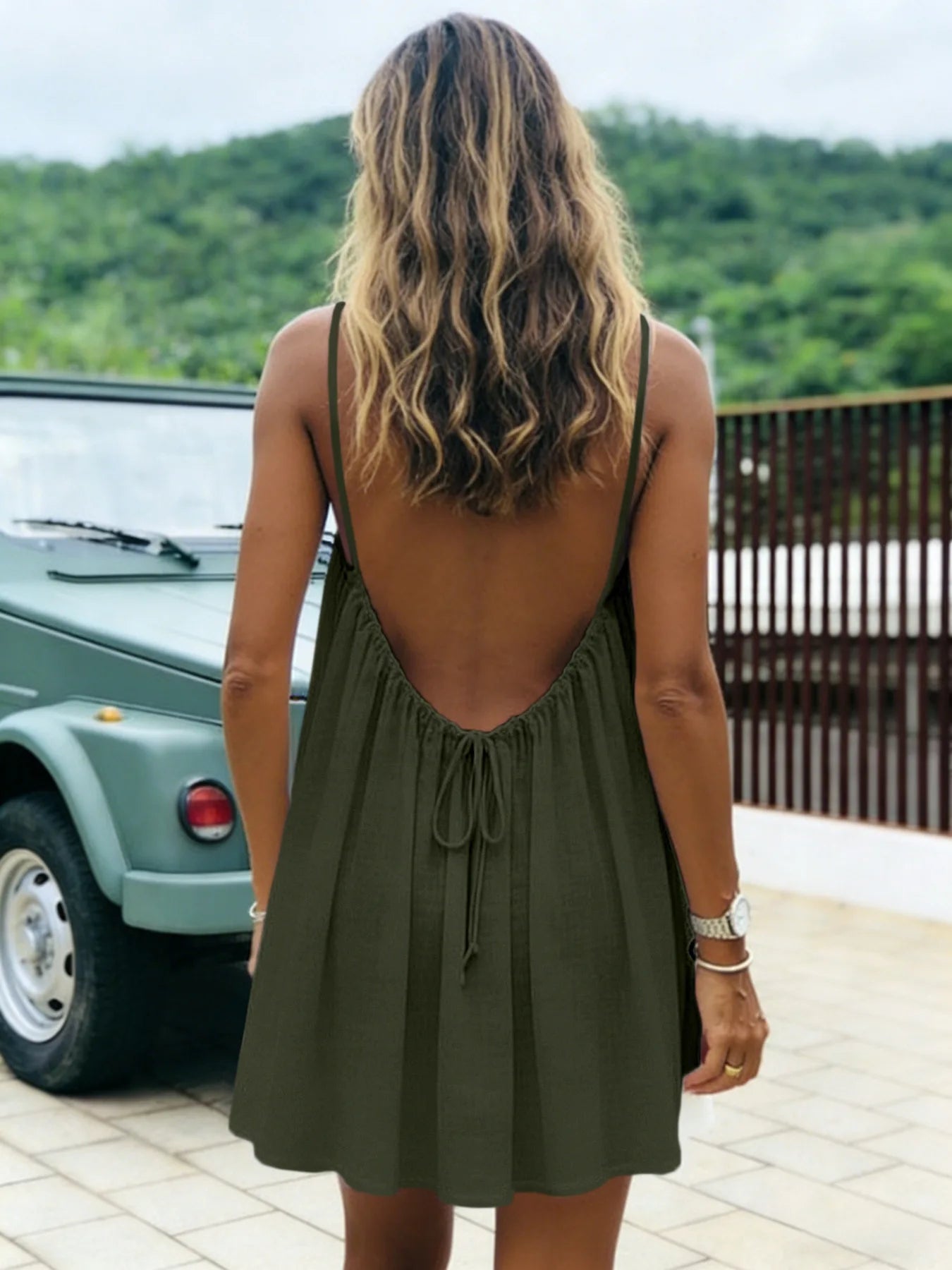 New Women's Off-Shoulder Loose Dress Pure Color Strap Casual Fashionable Summer Gown Cross-Border Loose Fit Maxi Dress