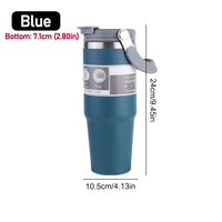 30oz Vacuum Insulated Cup with Handle Double-Layer Insulated Cup Stainless Steel Sports Water Bottle for Cold Hot Beverages