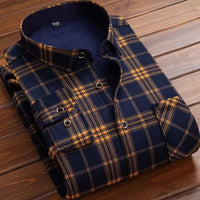 New Design Autumn Winter Warm Plaid Shirts for Men Evening Business Office High Quality Men's Winter Clothing Fashion Tops 2026