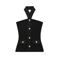 MUJER Black Flare Pants Sets for Women 2 Pieces High Waist Trousers Suits Woman Outfit off Shoulder Halter Top Female Lady Sets