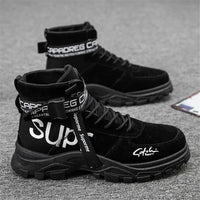 High Top Outdoor Boots Spring and Autumn New Cloth Ventilated Men's Work Shoes Korean Fashion Men's Shoes Fashion Short Boots