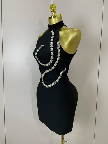 2025 New Arrived Shinning Crystal Sexy Off the Shoulder Bodycon Bandage Mini Dress Women Nightclub Party Celebrate Birthday Wear