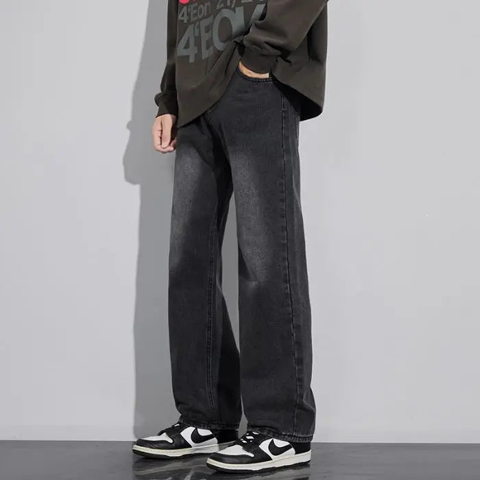 Jeans Men Wide Leg Explosive Jeans Male Loose Straight Denim Pants 2025 Autumn Harajuku Vintage Blue Trousers Streetwear Clothes