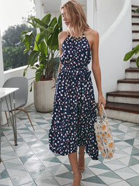 Summer Women Polka-Dot Long Dress Beach Dresses Strapless Casual White Midi Sundress 2022 Red Summer Vacation Clothes For Women