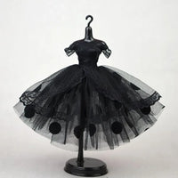 Dress Up Doll Dress Evening Party Prom Dress Lace Dolls Clothes Mini Black Tutu Dotted Doll Princess Dress Doll Accessories