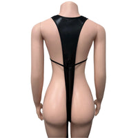 Weird Puss Sexy Women 2 Piece Set Halter Silky Hollow Sexy Backless Sleeveless Bodysuit+Bike Shorts Midnight Matching Clubwear