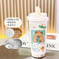 Cartoon Capybara Insulated Stainless Steel Mug High Quality Coffee Cup kapibara Portable Water Cup Vehicle-mounted Bottle
