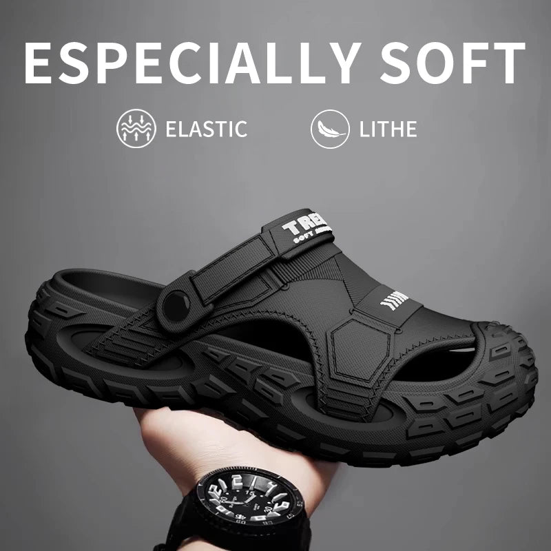 EVA Men's Outdoor Summer Wearable Clog Shoes Anti-Slip Breathable Odor-Resistant Slip-Resistant Sandals