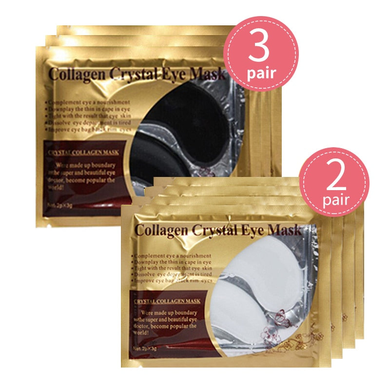 10pcs=5pair Black Collagen Eye Mask Crystal Eyelid Patch Anti Wrinkle Moisture