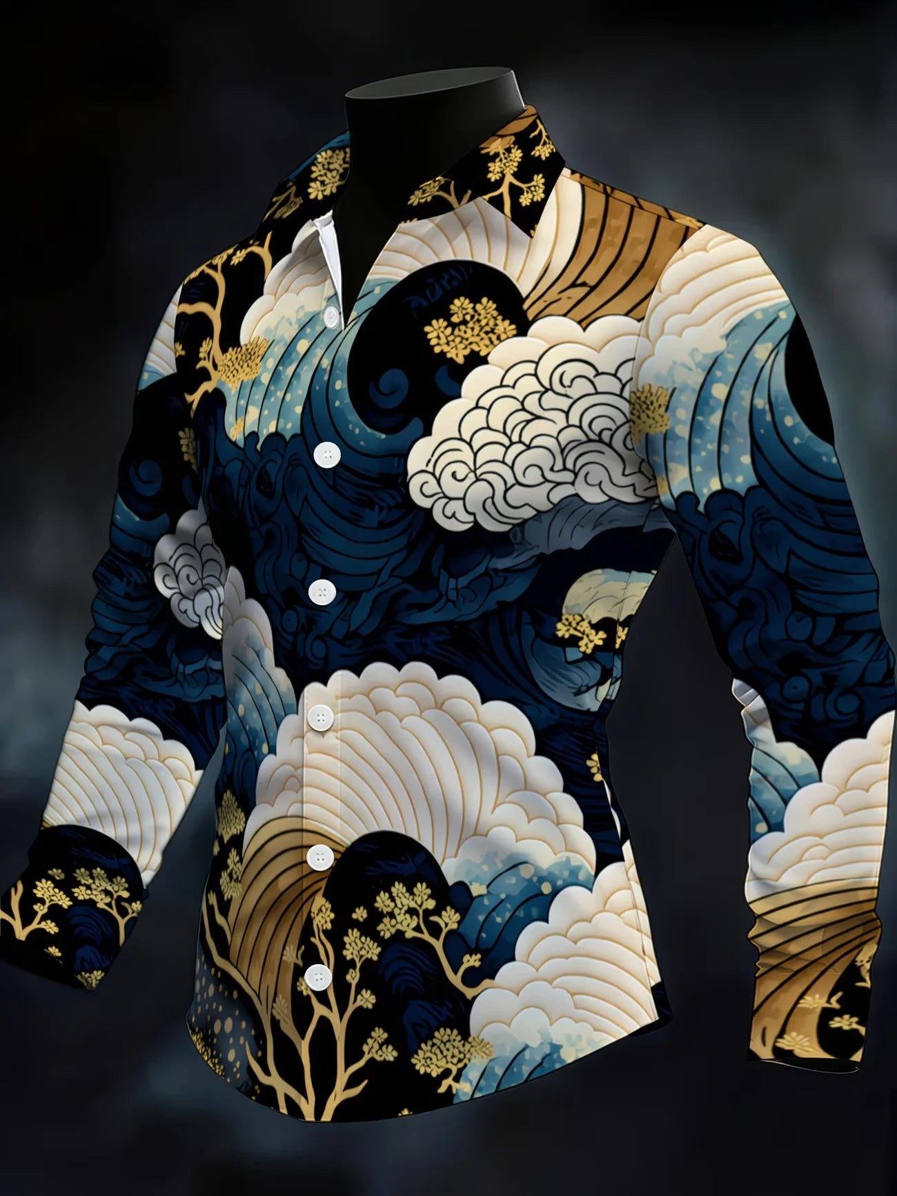 New Hawaiian Pineapple Sunglasses 3D Printed Men's Long Sleeve Shirt with Collar and Vacation Style Shirt Clothing