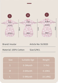 INSULAR Baby Cotton Sleeping Bags Newborn Anti-shock Sleepsacks Raised Hand Surrender Blankets Infant Cartoon Anti-startle Jump