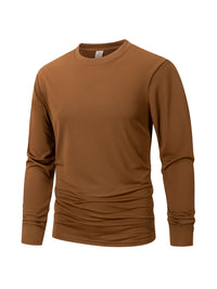 Men's Button Long Sleeve Henley Neck T-Shirt Casual Breathable Round Neck  T-Shirt Solid Color Slim Fit Tee Basics Cozy Tops
