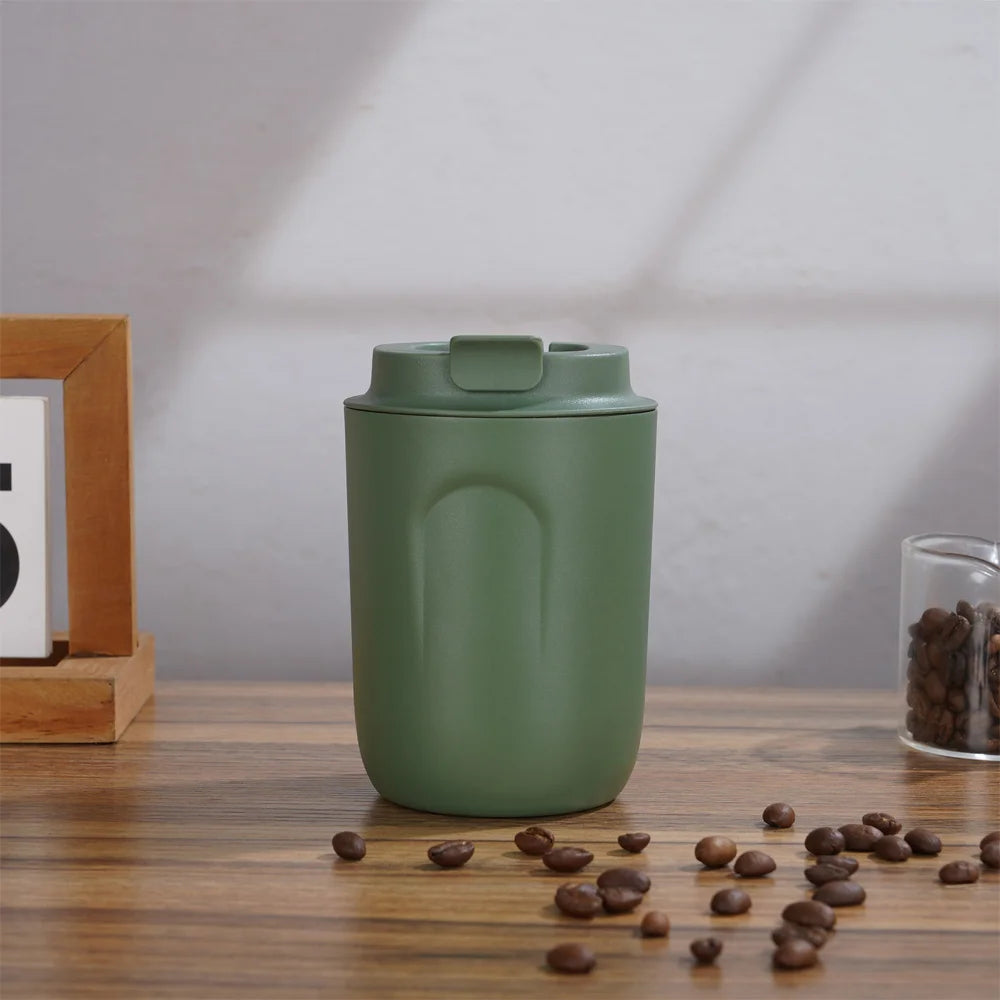 Insulated Water Bottle Thermal Coffee Travel Mug Tumbler Cup Stainless Steel Vacuum Insulated Thermos Flasks Leakproof Drinkware