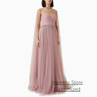 Saudi Arabian Evening Dress فساتين سهرات Customized Modest High Neck Long Sleeves Sparkling Sequined Prom Gown