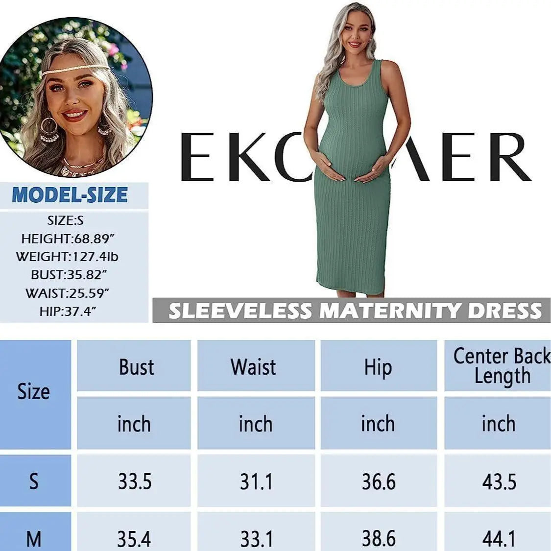 Women's Maternity Dress Rib Knit Sleeveless Tank Side Slit Bodycon Dresses Pregnancy Clothes S-XXL