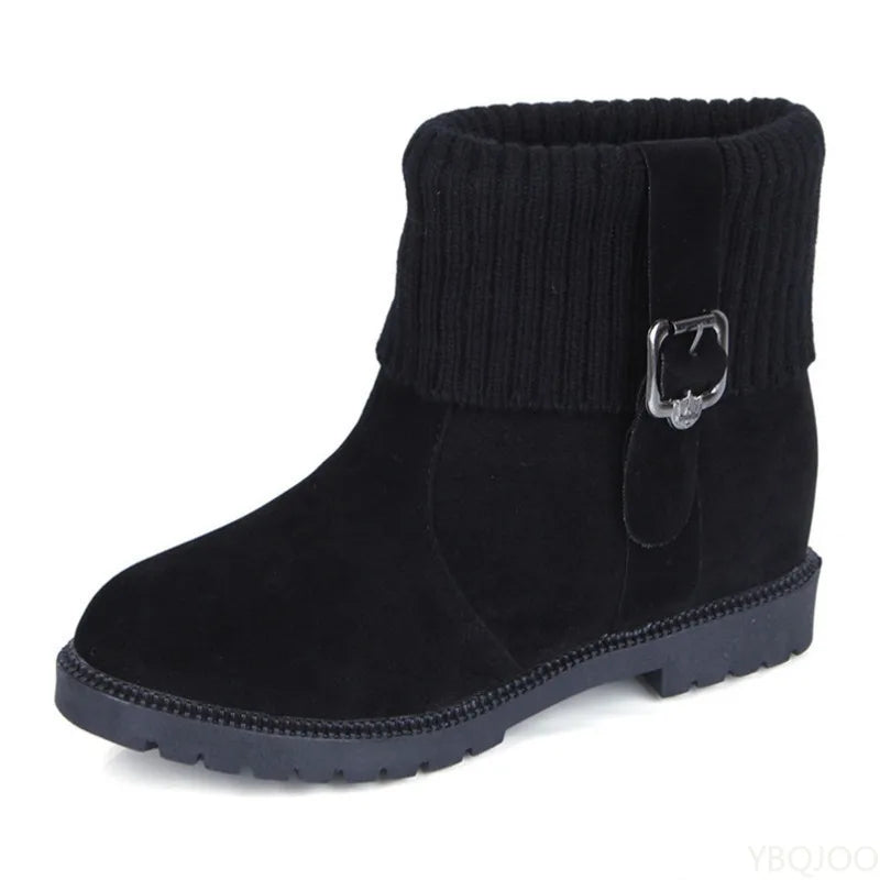 Snow boots women new autumn winter fashionable versatile round toe women's shoes simple comfortable women's short boots