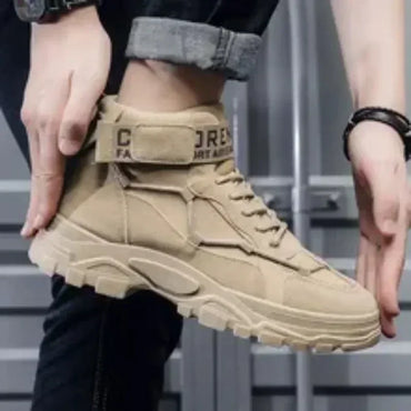 Men's Platform Boots Fashion Desert Boots New Comfortable Non-slip Hiking Shoe High Top All-match Work Boots Bota Masculina