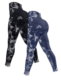 Tie Dye Yoga Pants Sport Leggings 2 Piece Seamless High Waist Push Up Woman Tights Fitness Workout Leggins Gym Clothing