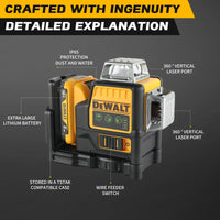 2025 NEW Dewalt DW089LG 3 Sides*360 Degree Vertical 12V Lithium Battery 12 Lines Laser Level 360 Horizontal Green Meter Outdoor