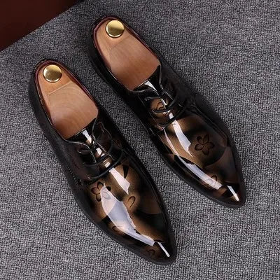 Men's Dress Shoes Patent Leather Business Shoes Pointed Toe Zapatos Hombre Oxfords Shoes For Men Sapatos Social Masculino