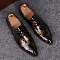 Men's Dress Shoes Patent Leather Business Shoes Pointed Toe Zapatos Hombre Oxfords Shoes For Men Sapatos Social Masculino