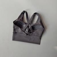 Women's High-Intensity Shock-proof All-in-one Sports Bra for Running Yoga Fitness Professional Huddle Top for All Seasons