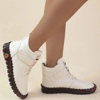 2024 New Fur Thick Boots Women Short Leather Boots Women's Furry Orthopedic Shoes Women Winter Waterproof Snow Boots Botas Mujer