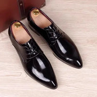 Men's Dress Shoes Patent Leather Business Shoes Pointed Toe Zapatos Hombre Oxfords Shoes For Men Sapatos Social Masculino