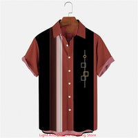 Men's button up shirt short sleeved sports fashion streetwear outdoor casual daily summer spring collar printed button up shirt