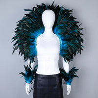 Elegant Women's 2-Piece Shawl Set Cosplay Feather Punk Style for Halloween Masquerade Ball Party Carnival New