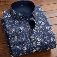 New Design Autumn Winter Warm Plaid Shirts for Men Evening Business Office High Quality Men's Winter Clothing Fashion Tops 2026
