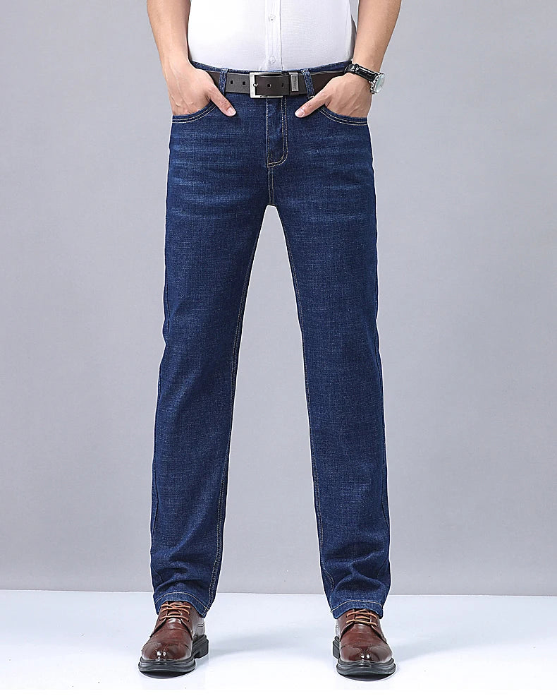 Men's Denim Jeans Thin Summer Straight Business Soft Fashion New High Quality Pants New Arrivals Dropship OL Work Trousers