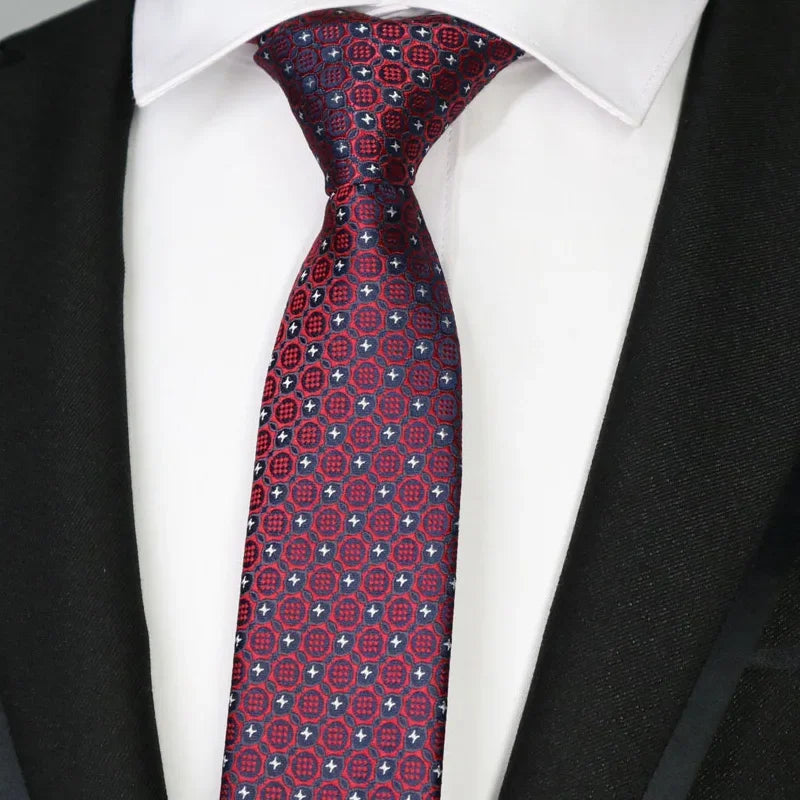 New Slim Narrow Skinny 6CM Mens Necktie Neck Ties For Man Plaids Polka Dot Striped Jacquard Cravat Business Party Corbatas