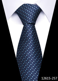 Newest Style 8 cm Necktie Man Blue Golden Striped Wedding Accessories Performance Tie Men Necktie Gravatas Fit Business