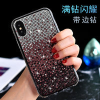 Flash diamond three-color gradient Phone Case For iPhone 14 13 12 mini 11 Pro Max 8 7 Plus XR XS X Wear-Resistant Glitter