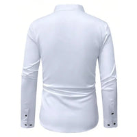 Bolubao Men White Shirt Fashion Brand New Patchwork Long Sleeve Casual Elastic Smart Casual Male Business Shirt