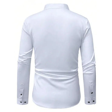 Bolubao Men White Shirt Fashion Brand New Patchwork Long Sleeve Casual Elastic Smart Casual Male Business Shirt