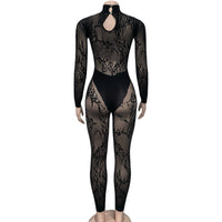 Weird Puss Sexy Hipster Jumpsuit Women Jacquard Coquette Patchwork Skinny Stretch Midnight Club Activity Button Workout Overalls