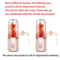 USB Personal Mini Juicer Cup Portable Handheld Travel Blender with Single Double Cups for Water Bottles