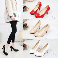 High Heels Shoes Women White Wedding Shoes Thick High Heels Fashion Party Pumps Footwear Black Red Big Size 34-42