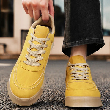 Four-season Men's Large-sized Solid Color Low-top Round Toe Comfortable Soft-soled Lightweight Anti-slip Vulcanized Board Shoes