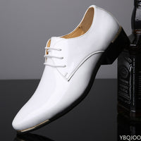 2022 Newly Men&#39;s Quality Patent Leather Shoes White Wedding Shoes Size 38-48